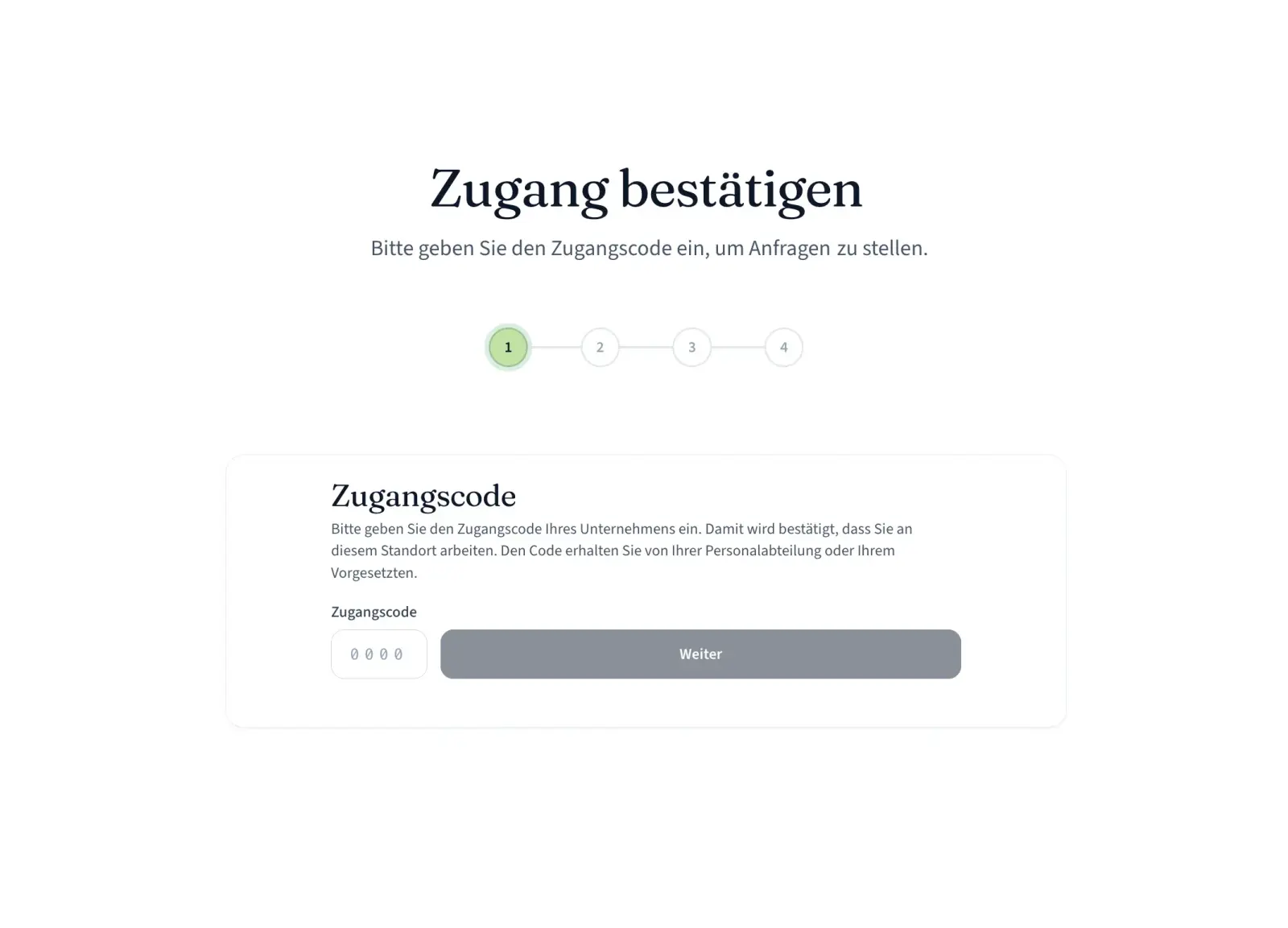 1. Zugang bestätigen