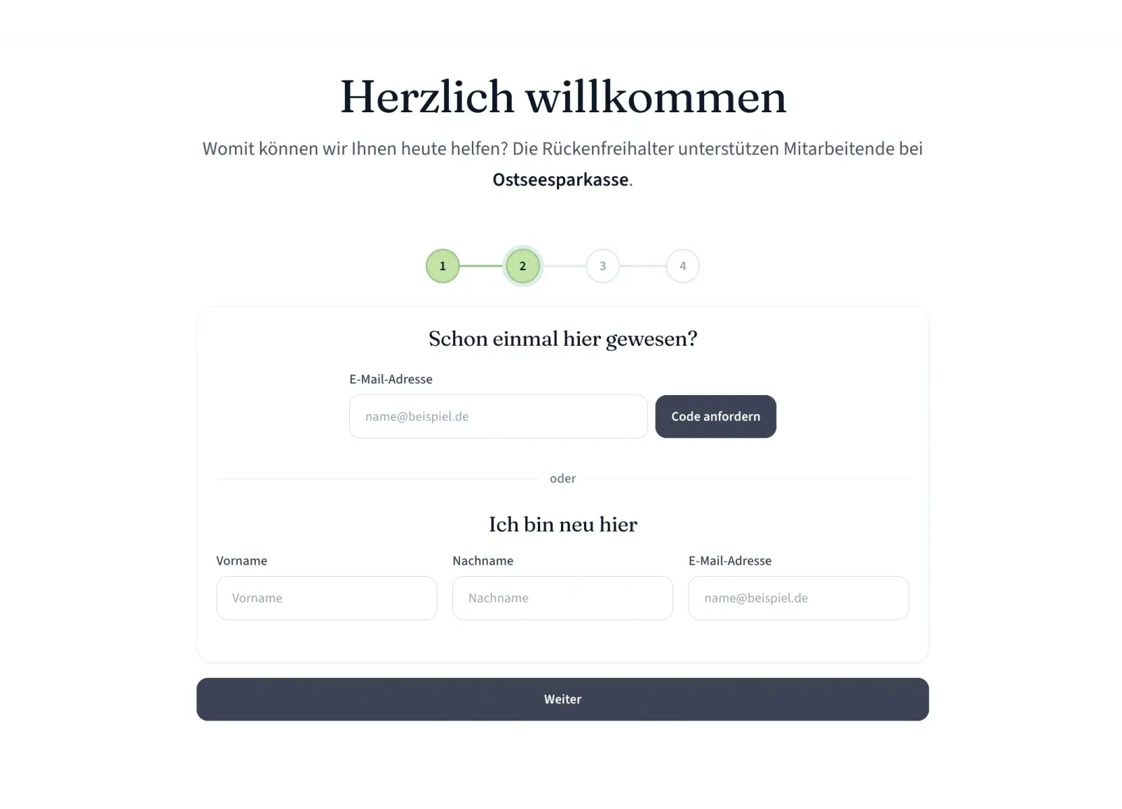 2. Persönliche Daten eingeben