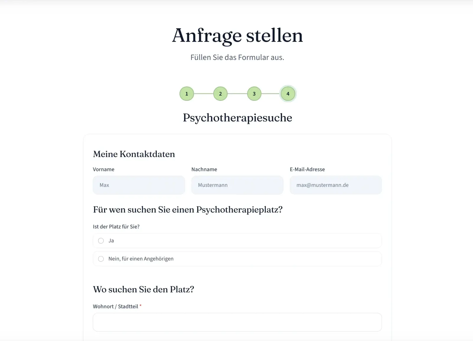 3. Anfrage stellen